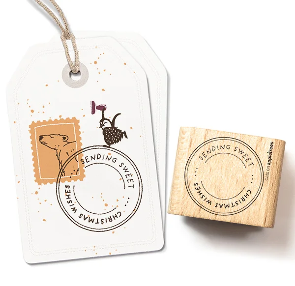 Cats on Appletrees, Stempel, Sweet Christmas Wishes, Postzegel