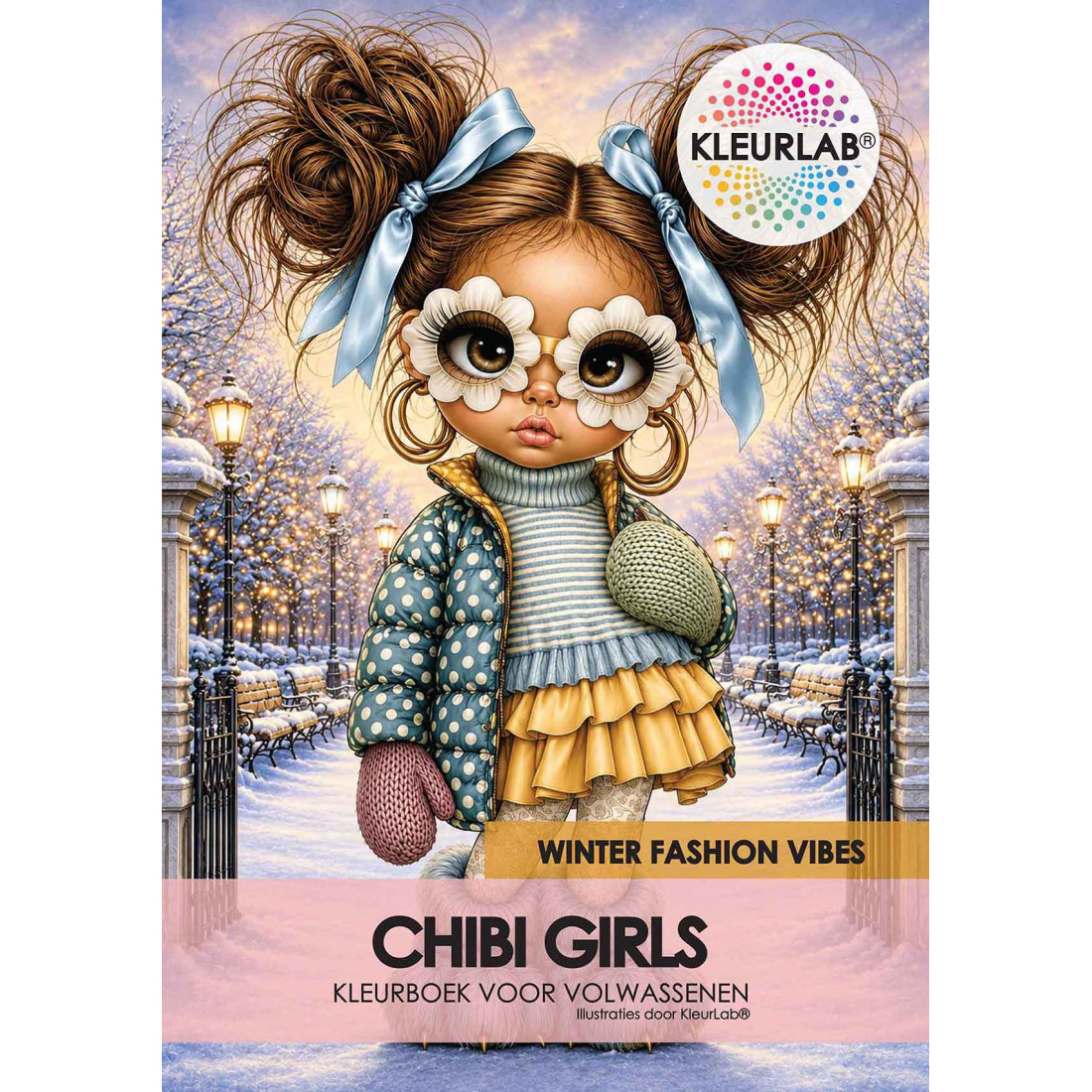 Kleurlab, Kleurboek voor Volwassenen, Chibi Girls, Winter Fashion Vibes