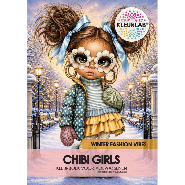 Kleurlab, Kleurboek voor Volwassenen, Chibi Girls, Winter Fashion Vibes