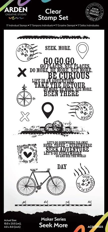 Arden Creative Studio, Maker Series, Clear Stamp Set, This Way by Katie Pertiet, Seek More - ACSCS0025