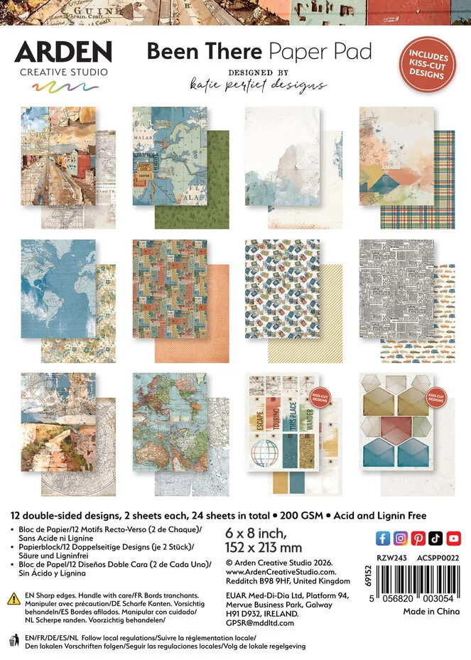 Arden Creative Studio, Been There, Paperpad, 6x8 inch , by Katie Pertiet -  ACSPP0022