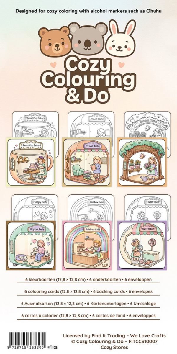 Find it Color, Cozy Colouring Cards Set, Cozy Stores - FITCCS10007