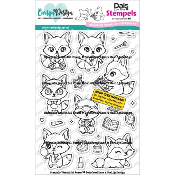 Carlijn Design, Clear Stamp, Beautiful Foxes - CDST-0171