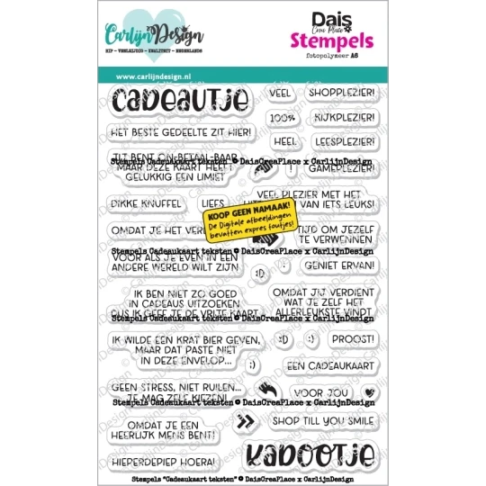 Carlijn Design, Clear Stamp, Cadeaukaart Teksten - CDST-0170