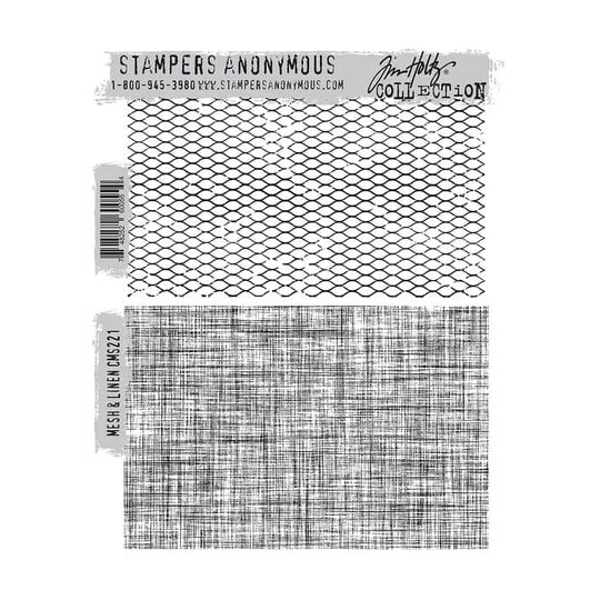 Tim Holtz, Cling Stamp, Mesh & Linen - CMS221