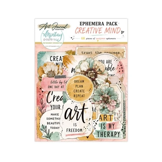 Mintay, Art Journal, Ephemera Pack, Creative Mind (68 pcs) - MT-ART-C08