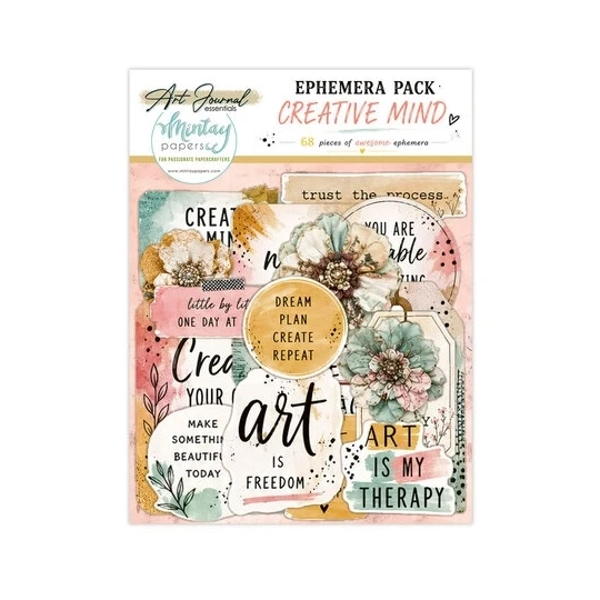 Mintay, Art Journal, Ephemera Pack, Creative Mind (68 pcs) - MT-ART-C08