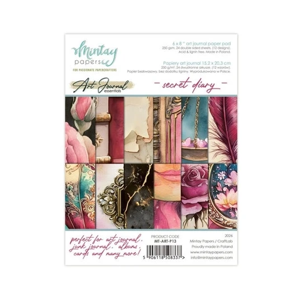 Mintay, Art Journal, Paperpad, Secret Diary , 6x8 inch - MT-ART-P13