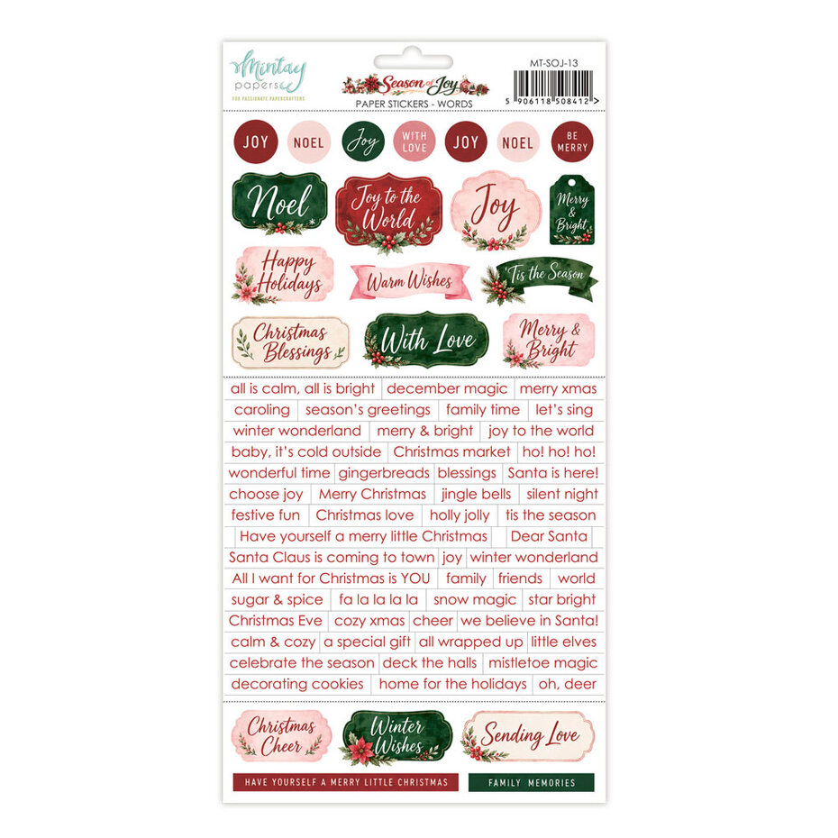 Mintay, Stickervel, Season of Joy, 6x12 inch - MT-SOJ-13
