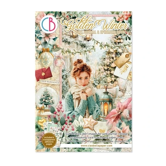 Ciao Bella, Junk Journal, Ephemera Book, Golden Winter - CBB032