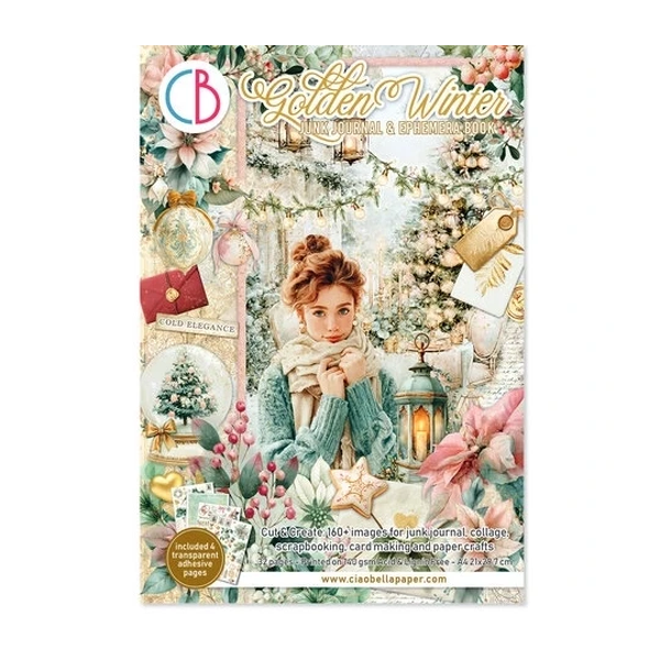 Ciao Bella, Junk Journal, Ephemera Book, Golden Winter - CBB032