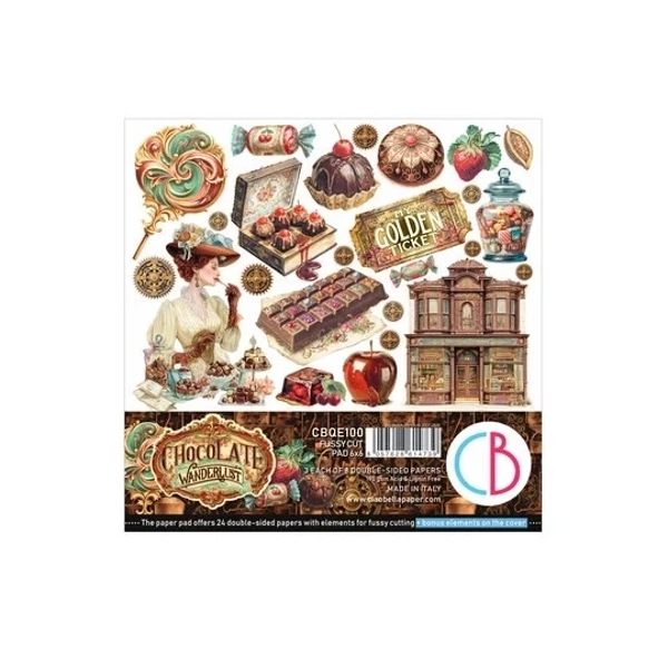 Ciao Bella, Fussy Cut Pad, The Chocolate Factory, 6x6 inch - CBQE100