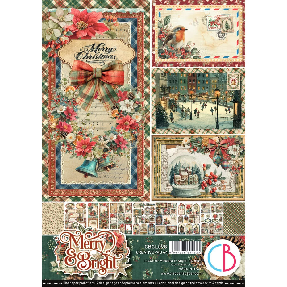 Ciao Bella, A4 Creative Pad, Merry & Bright - CBCL098