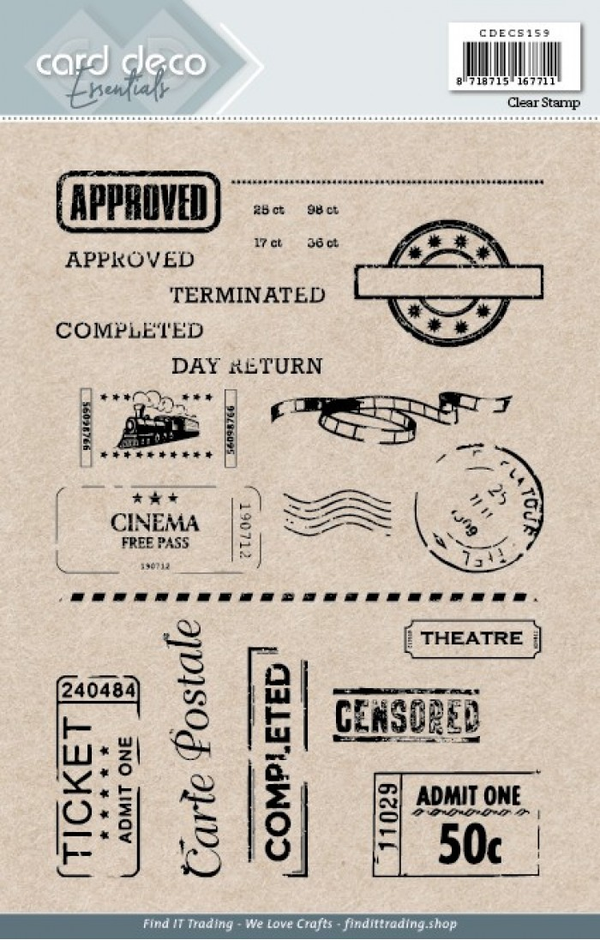 Card Deco, Clear Stamp, Tickets, A5 - CDECS159