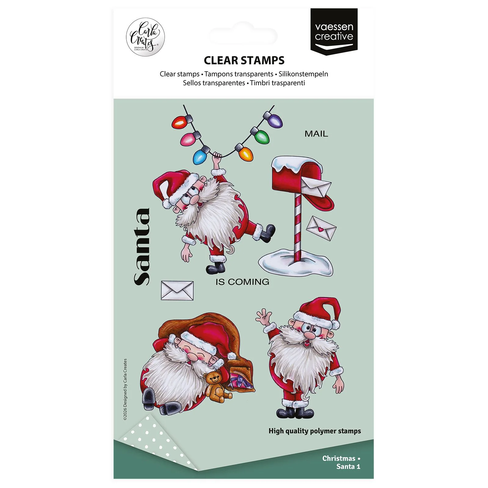 Vaessen Creative, Clear Stamp, Carla Creates, Christmas Santa 1 -  CAR0604