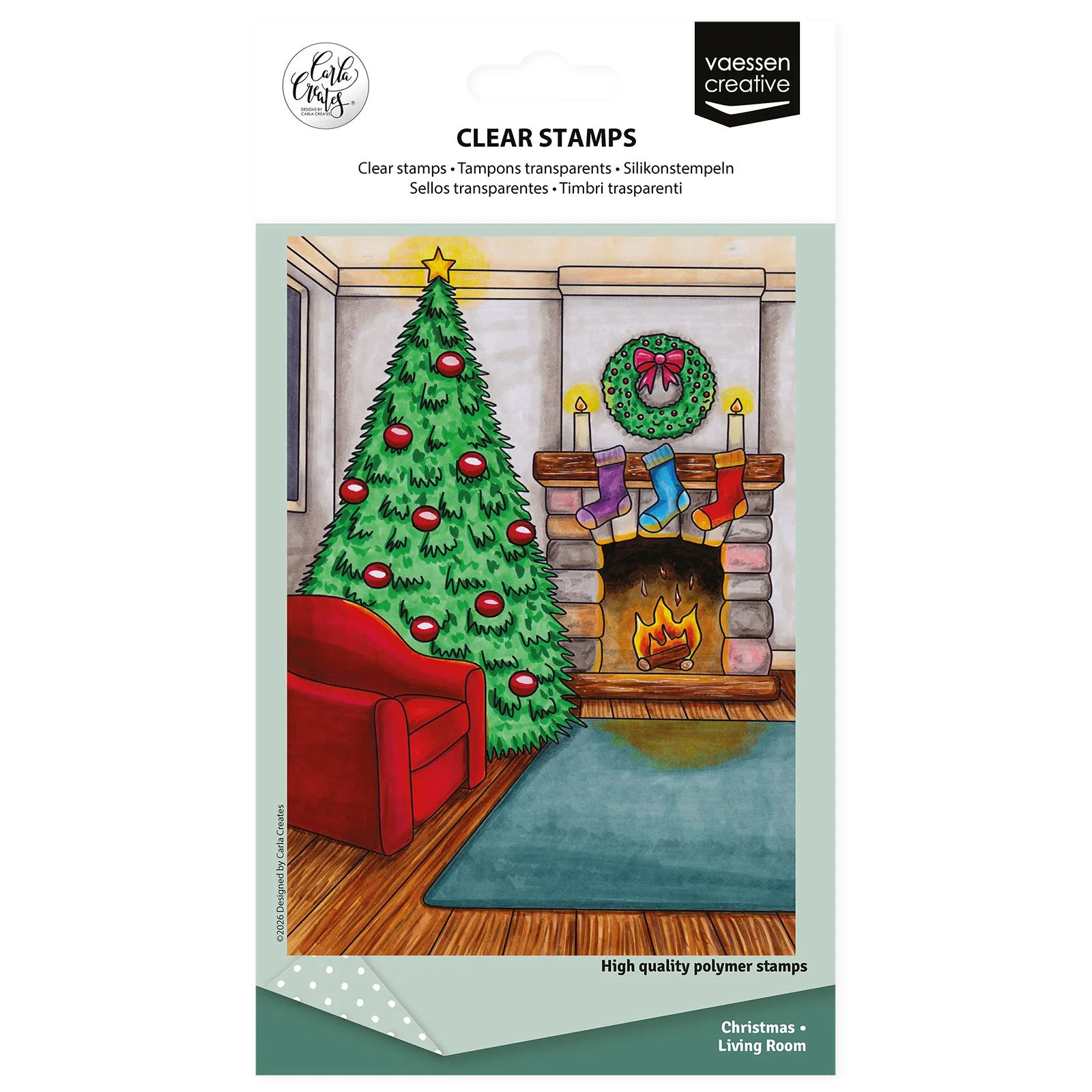Vaessen Creative, Clear Stamp, Carla Creates, Christmas Living Room -  CAR0603