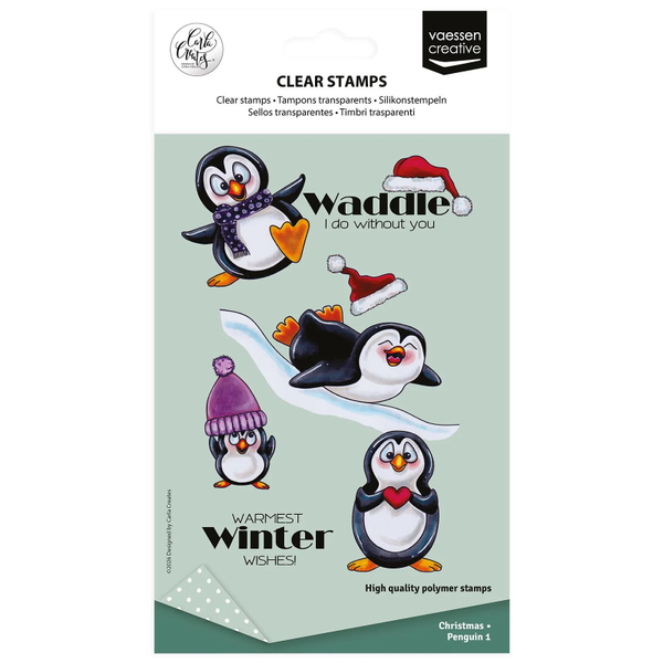 Vaessen Creative, Clear Stamp, Carla Creates, Christmas Penguin 1 -  CAR0606