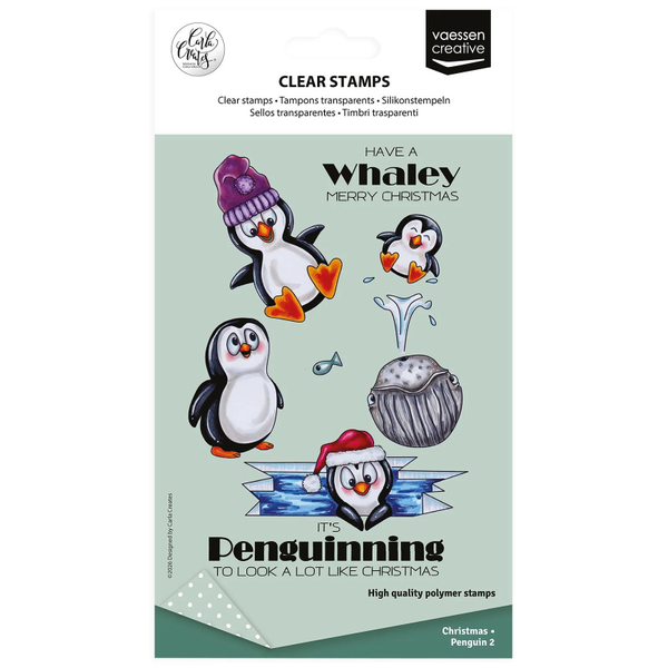 Vaessen Creative, Clear Stamp, Carla Creates, Christmas Penguin 2 -  CAR0607