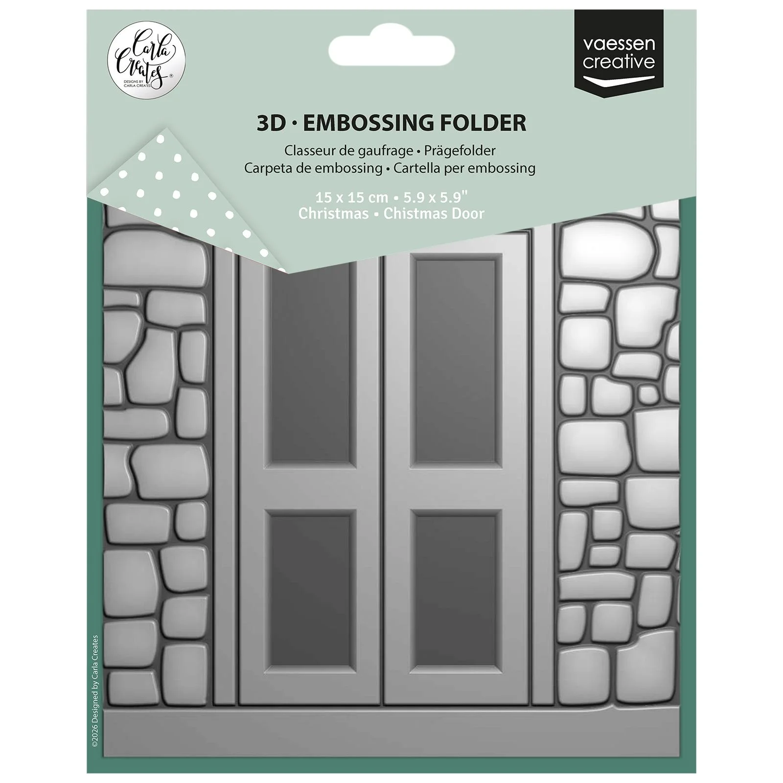 Vaessen Creative, 3D Embossingfolder , Carla Creates, Christmas Door -  CAR0612