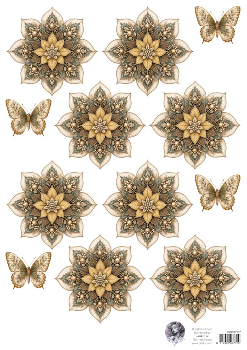 PRE-ORDER - Fairybells, Combi Knipvel voor Pop-Up en Decoupage, Kerstbloem Beige - 99038/027