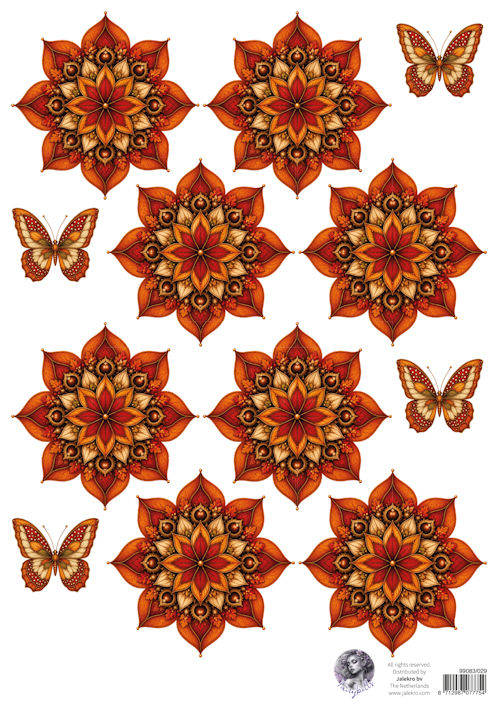PRE-ORDER - Fairybells, Combi Knipvel voor Pop-Up en Decoupage, Herfstbloem Oranje - 99038/029