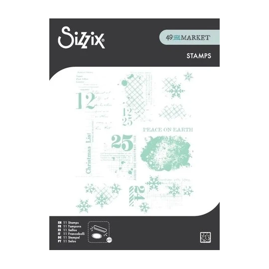Sizzix, Clear Stamp, 49 and Market, Holiday Textures - 667181