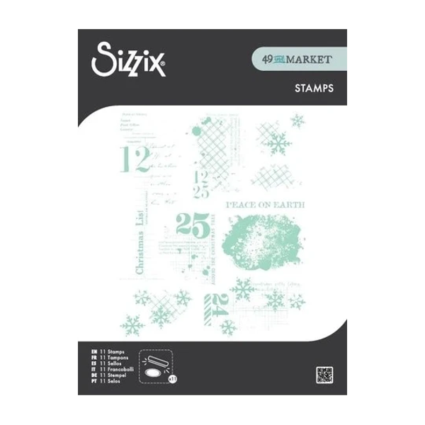 Sizzix, Clear Stamp, 49 and Market, Holiday Textures - 667181