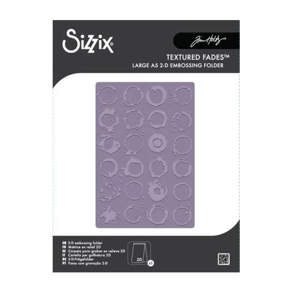 Sizzix, 2D Texture Fades Embossing Folder, Tim Holtz, Large Vault Ringer - 667239