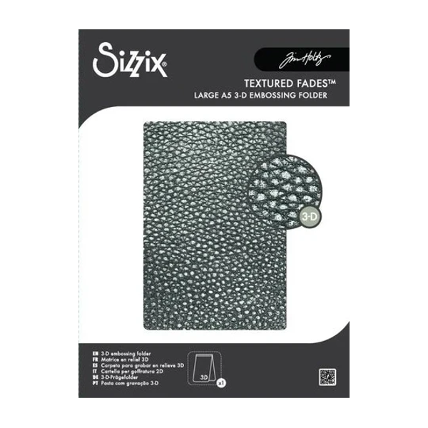 Sizzix, 3D Texture Fades Embossing Folder, Tim Holtz, Cracked Leather - 667240