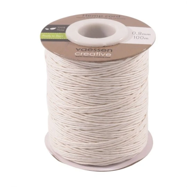 Vaessen Creative, Hemp Koord, Wit, 0,8 mm x 100 m - 3908-025