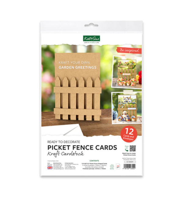 Katy Sue, Picket Fence Cards, Kaart + Envelop, Kraft - 05-10030KPF