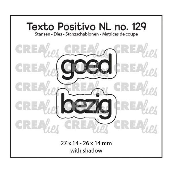 Crealies, Texto Positivo, Goed Bezig - POSNL129