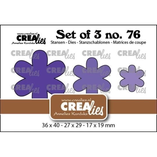 Crealies, Set of 3, Dichte Bloemen 31 - CLSet76