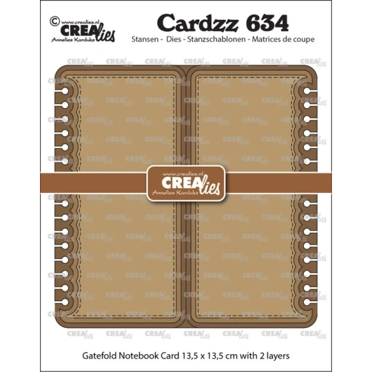 Crealies, Cardzz, Gatefold, Notebook Card, Vierkant - CLCZ634
