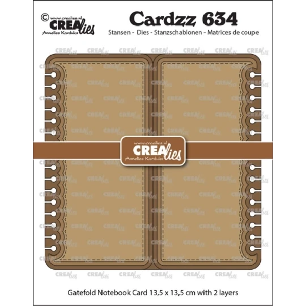 Crealies, Cardzz, Gatefold, Notebook Card, Vierkant - CLCZ634