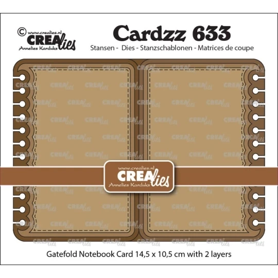 Crealies, Cardzz, Gatefold, Notebook Card, Rechthoek - CLCZ633
