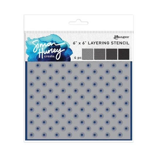 Simon Hurley, Layering Stencils, Polka Dots, 6x6 inch - HUS94159