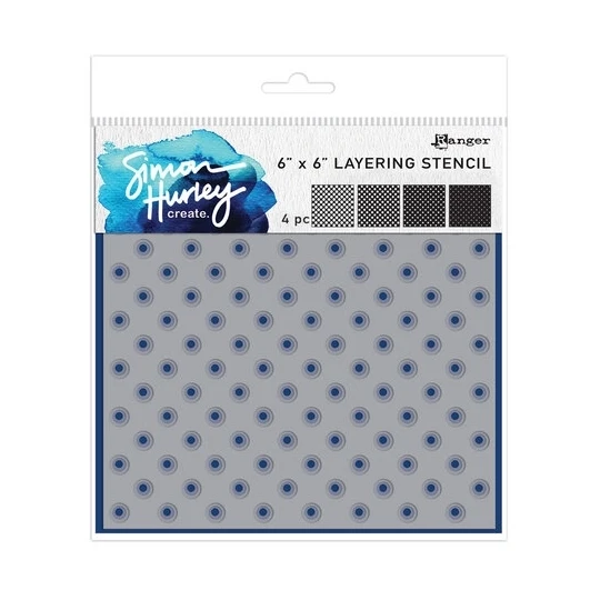 Simon Hurley, Layering Stencils, Polka Dots, 6x6 inch - HUS94159