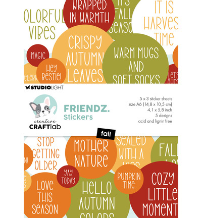 PRE-ORDER - CraftLab, Stickerpad, Friendz, Fall - CCL-FR-STIC86