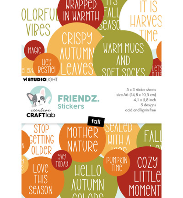PRE-ORDER - CraftLab, Stickerpad, Friendz, Fall - CCL-FR-STIC86