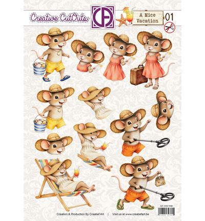 PRE-ORDER - Creatief Art, Uitdrukvel, A Mice Vacation 01 - CCO-048