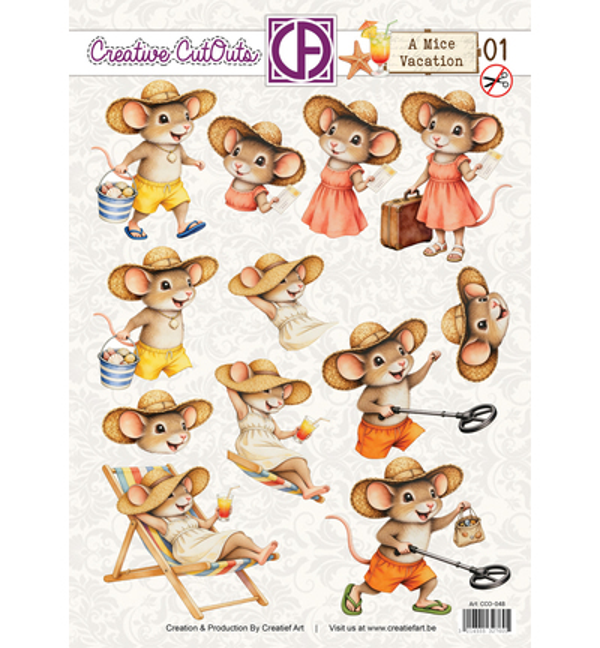 PRE-ORDER - Creatief Art, Uitdrukvel, A Mice Vacation 01 - CCO-048