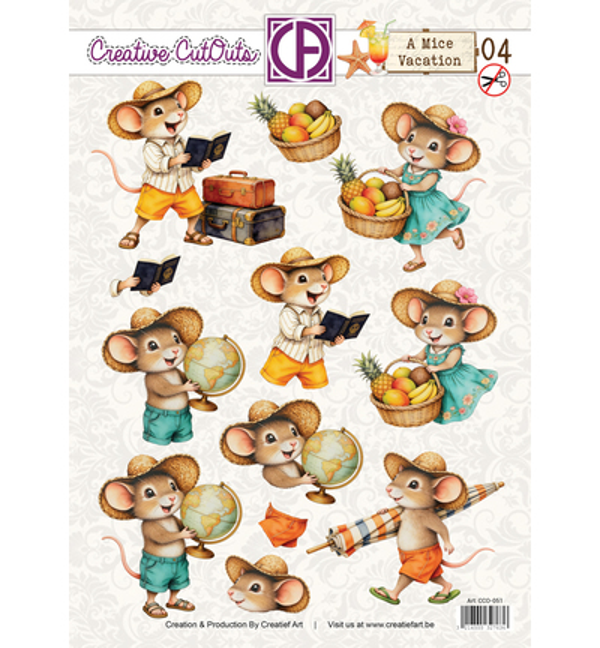 PRE-ORDER - Creatief Art, Uitdrukvel, A Mice Vacation 04 - CCO-051