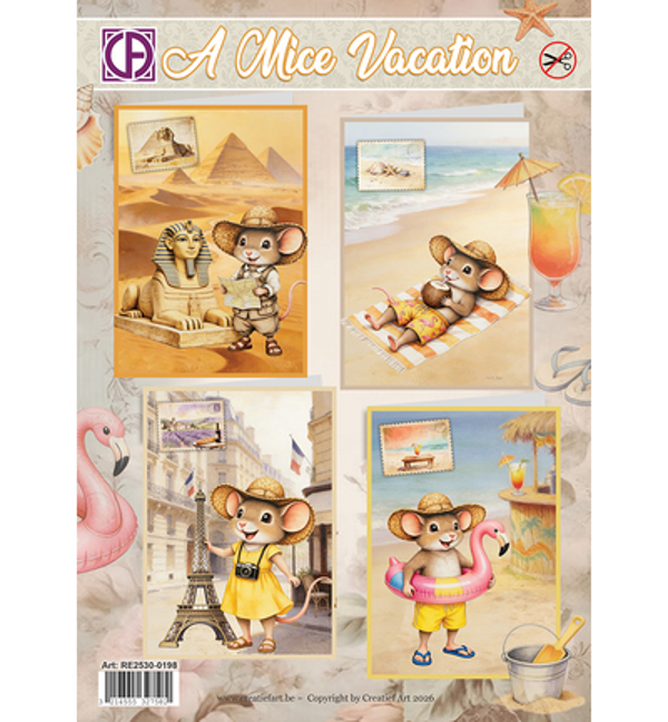 PRE-ORDER - Creatief Art, Kaartpakket, A Mice Vacation
