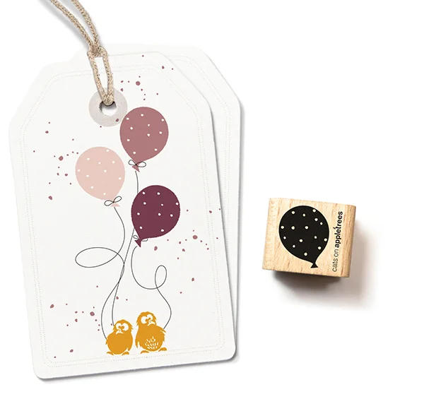 Cats on Appletrees, Stempel, Ballon 3, met Dots - 2712