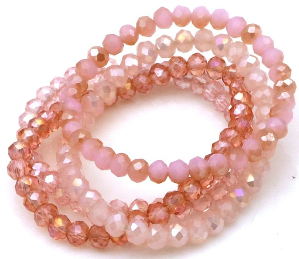 Armbandensetje, Lichtroze, 4 stuks