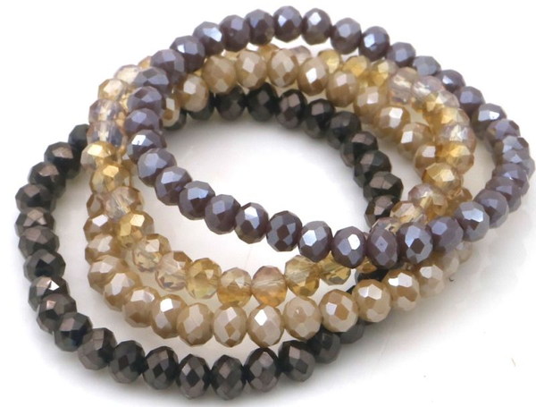 Armbandensetje, Bruin, 4 stuks