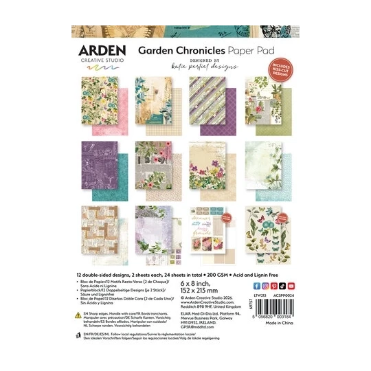 Arden Creative Studio, Garden Chronicles, Paperpad, 6 x 8 inch - ACSPP0024