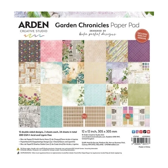 Arden Creative Studio, Garden Chronicles, Paperpad, 12 x 12 inch - ACSPP0023
