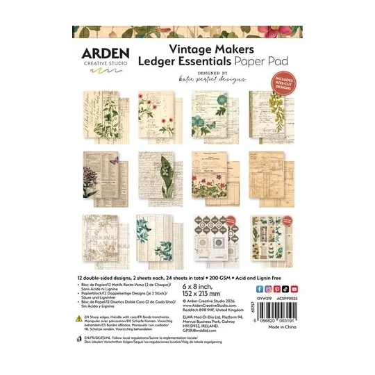 Arden Creative Studio, Garden Chronicles, Paperpad, Essentials, 6x8 inch - ACSPP0025